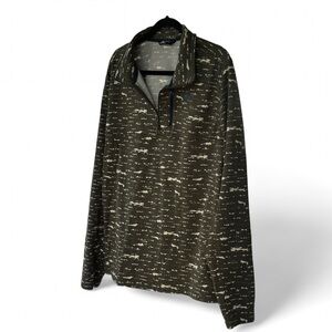 The North Face Olive Green | Camo Quarter-Zip‎ Pullover Jacket size L